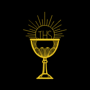 Matriz de Bordado Cálice Sagrado JHS com Raios Litúrgicos